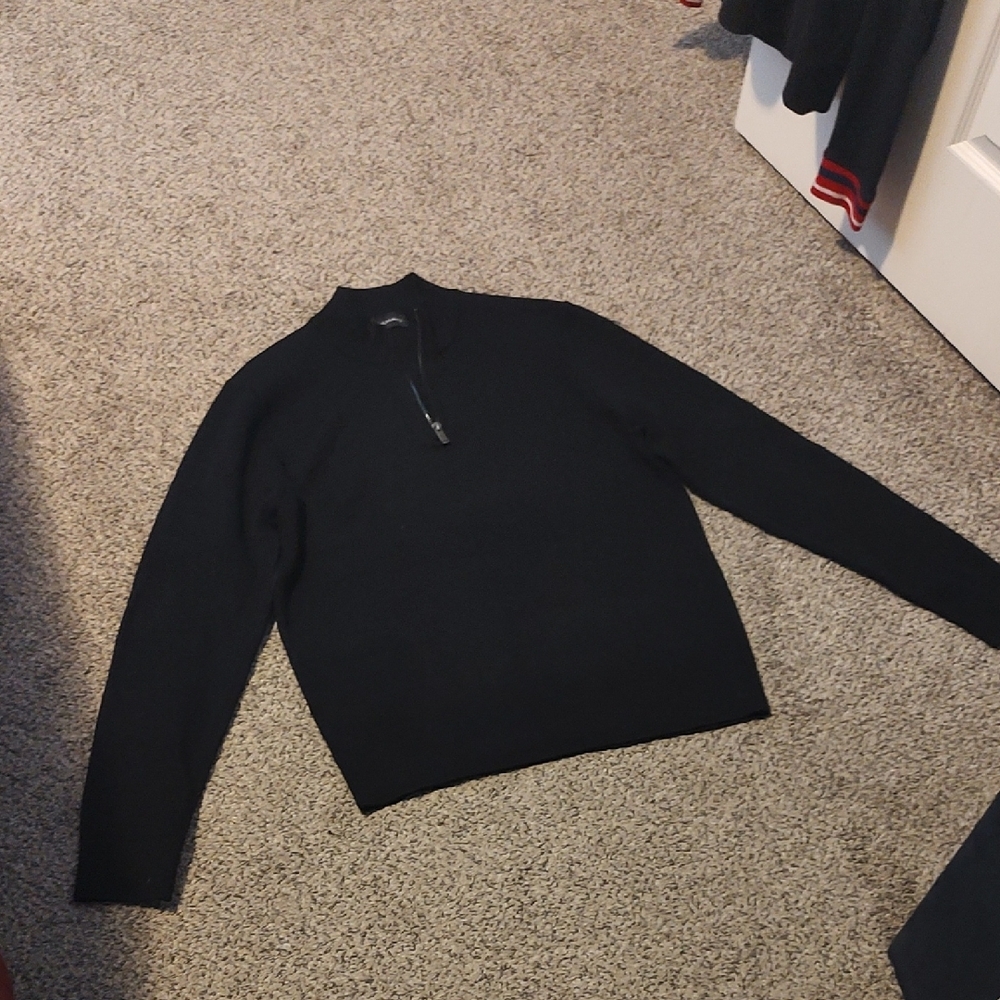 Men's Black Half-Zip Sweater